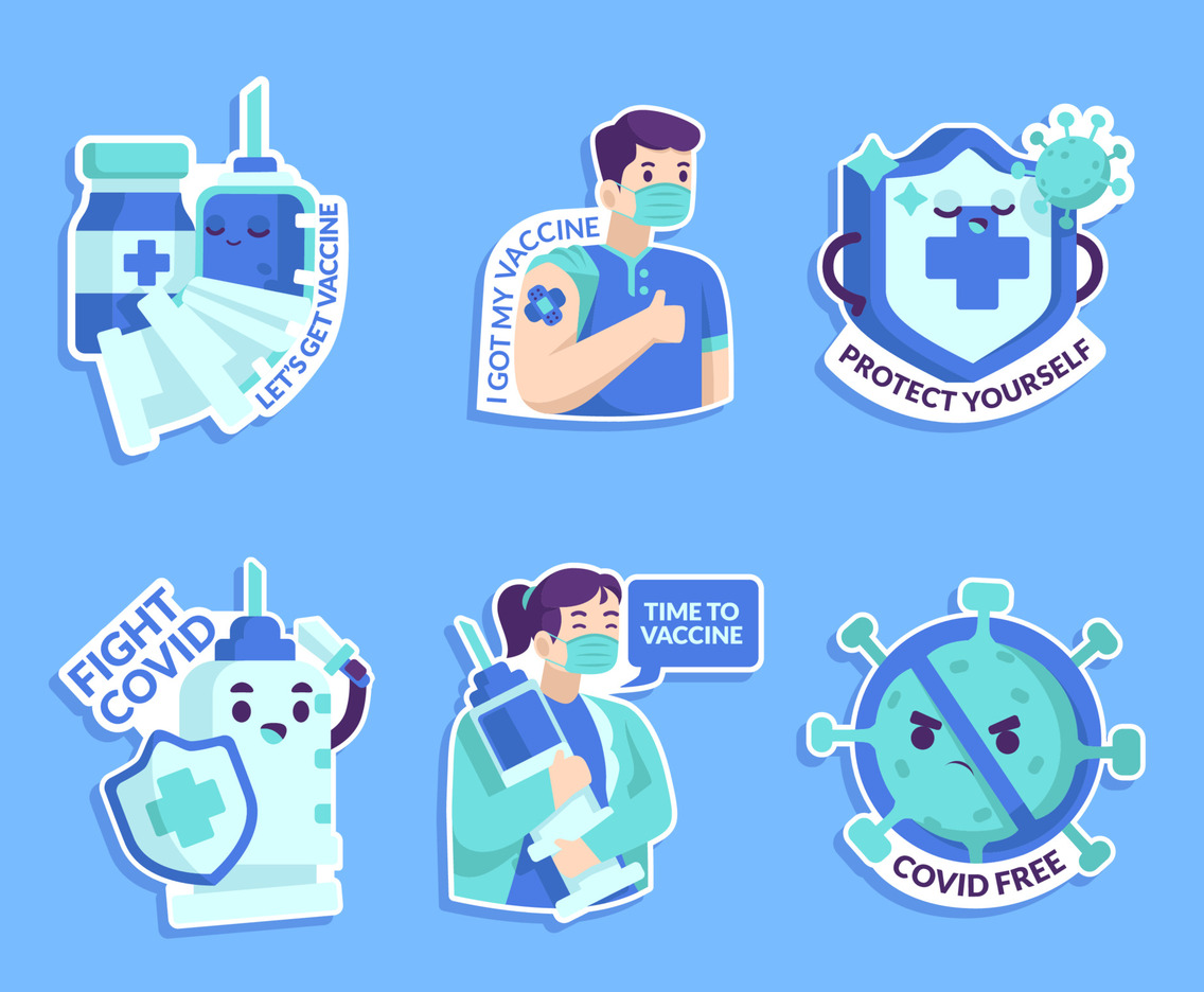 Covid 19 Vaccination Sticker Set