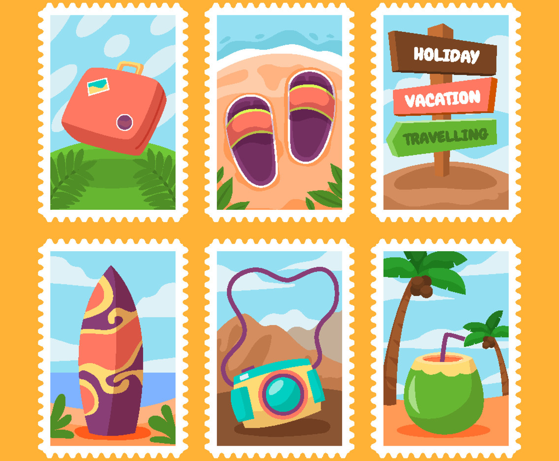 Travel Stamp Sticker Set