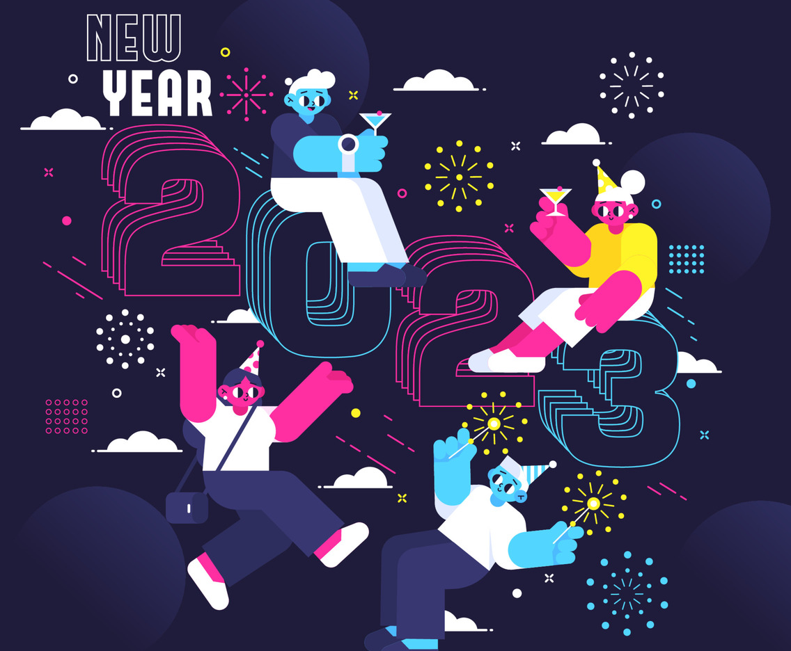 People Joyful Celebrating a New Year
