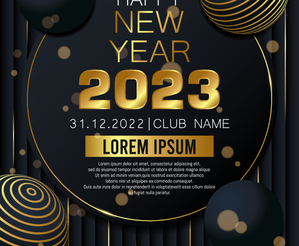 Modern New Year Party Invitation Poster