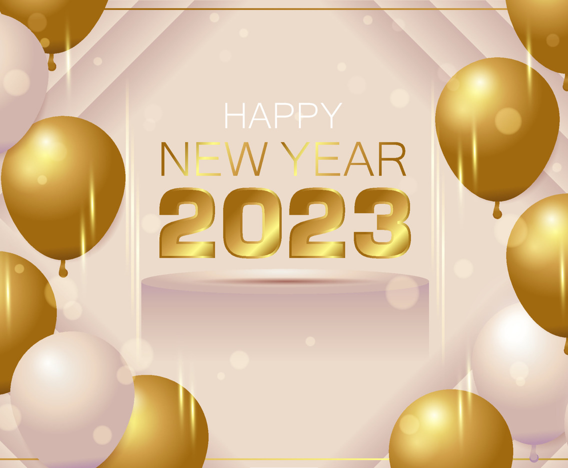 Modern New Year Background With Balloon Decoration