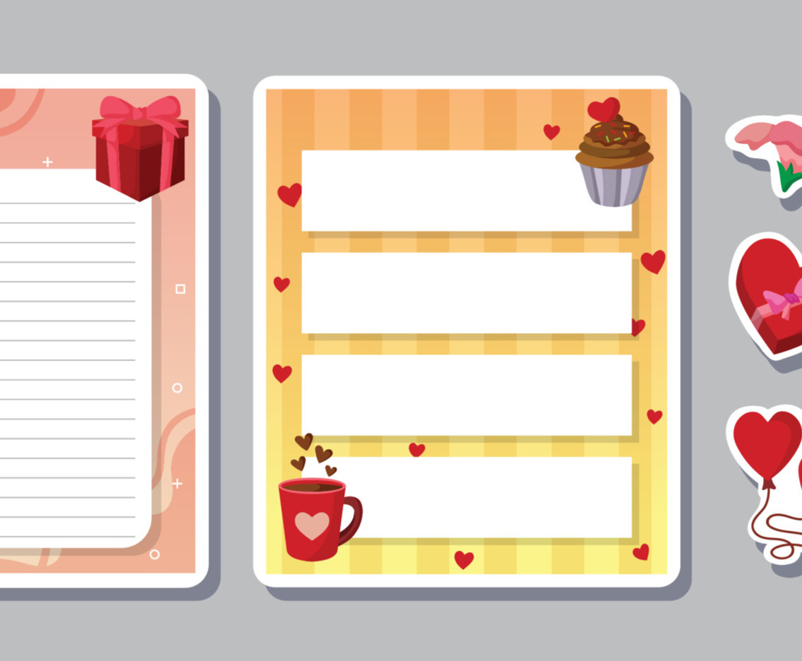 Journal Template Sticker Valentine