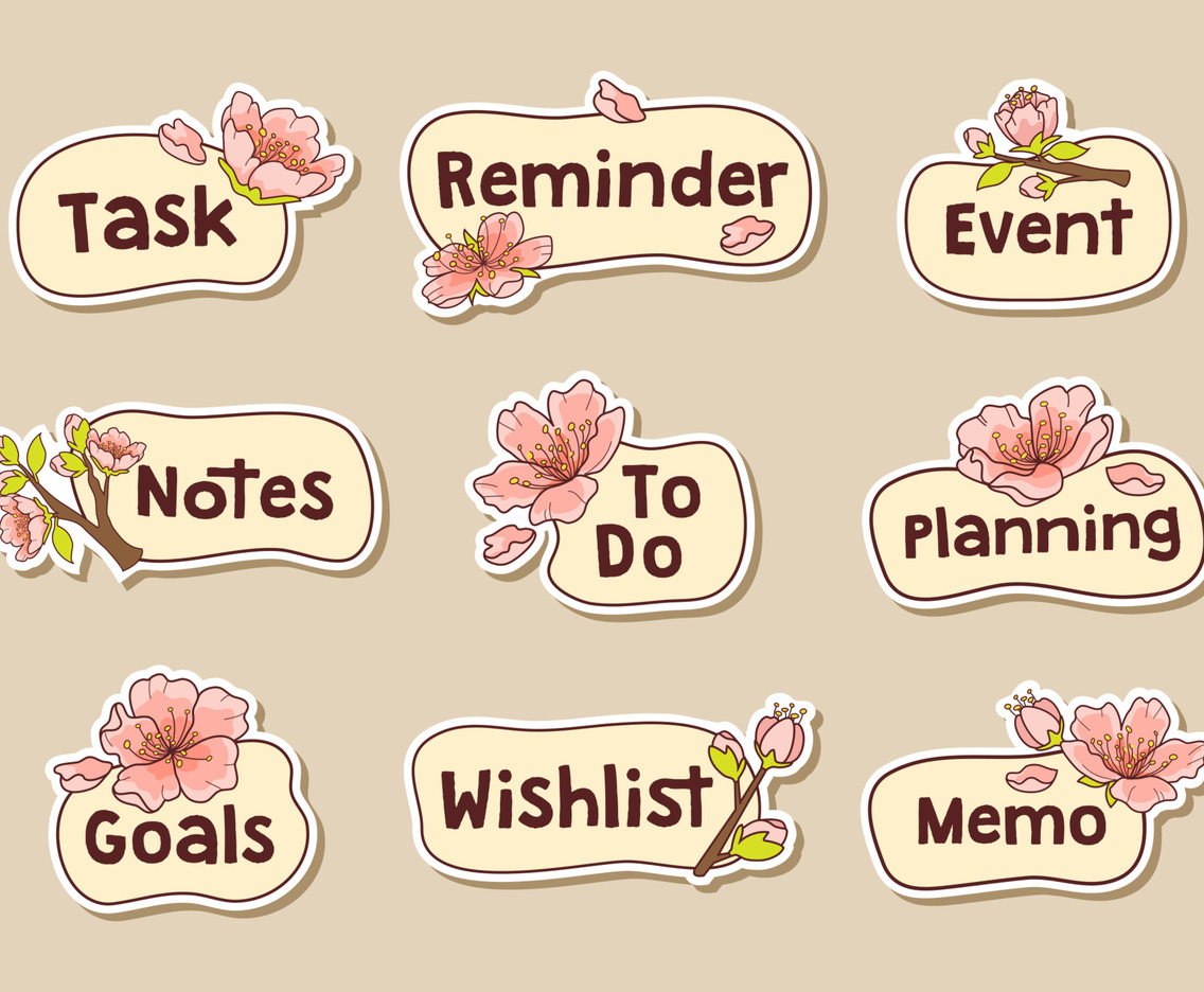 Peach Blossom Journal Sticker Set