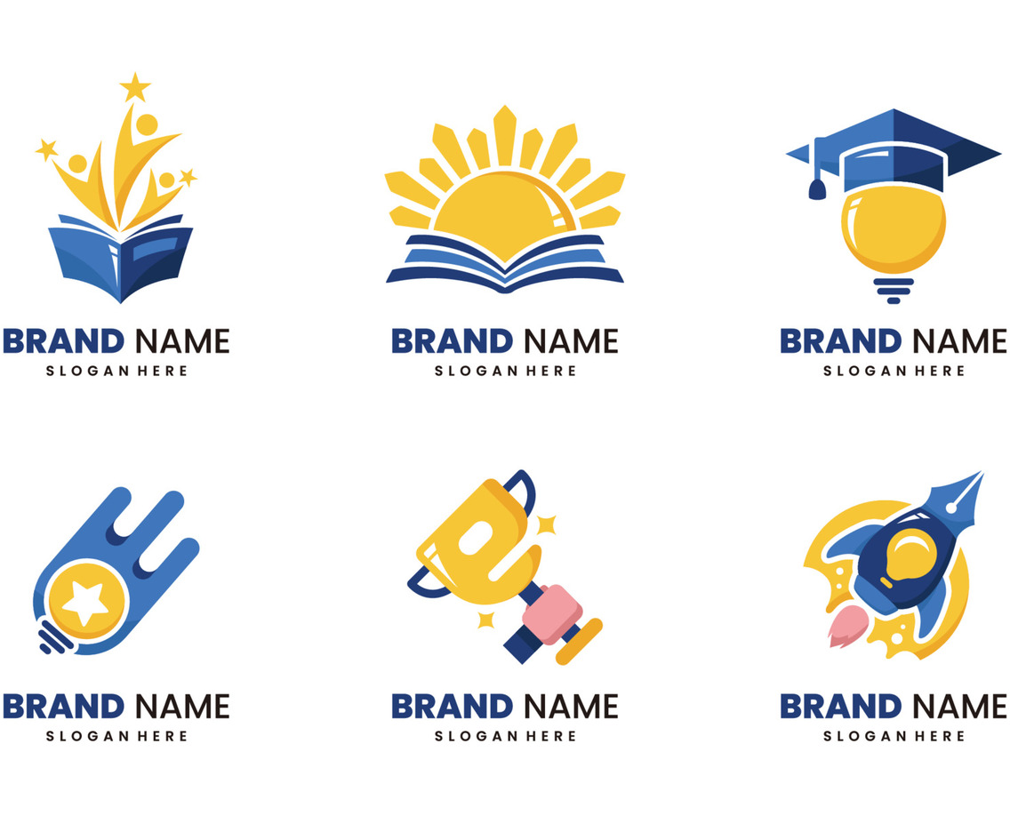 Flat Education Logo Collection