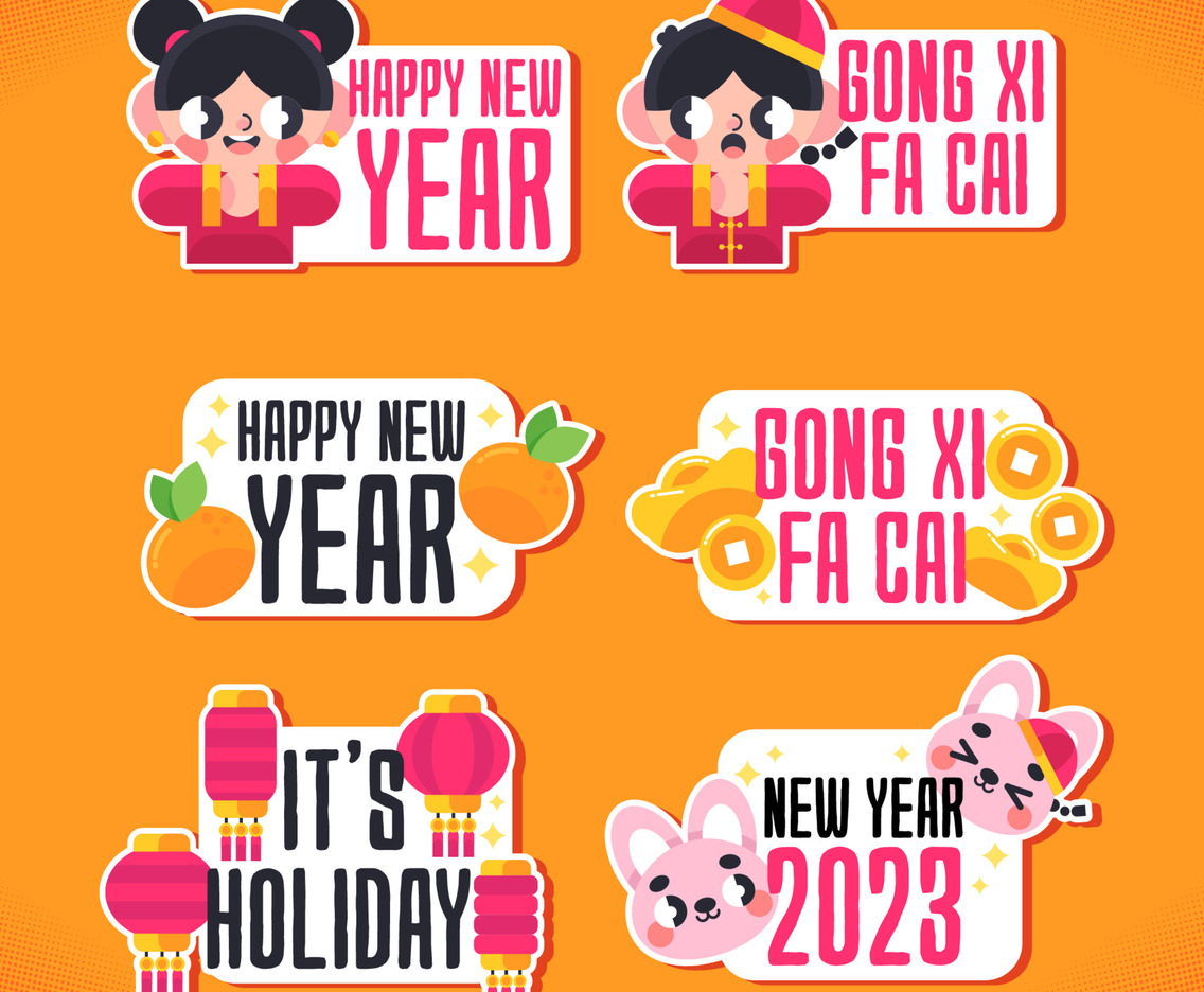 Chinese New Year Cartoon Sticker Set