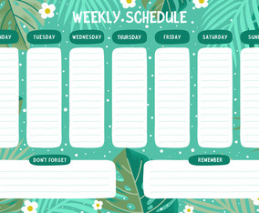 Cute Blue And Orange Kitty Cat Weekly Planner Template Vector Art ...