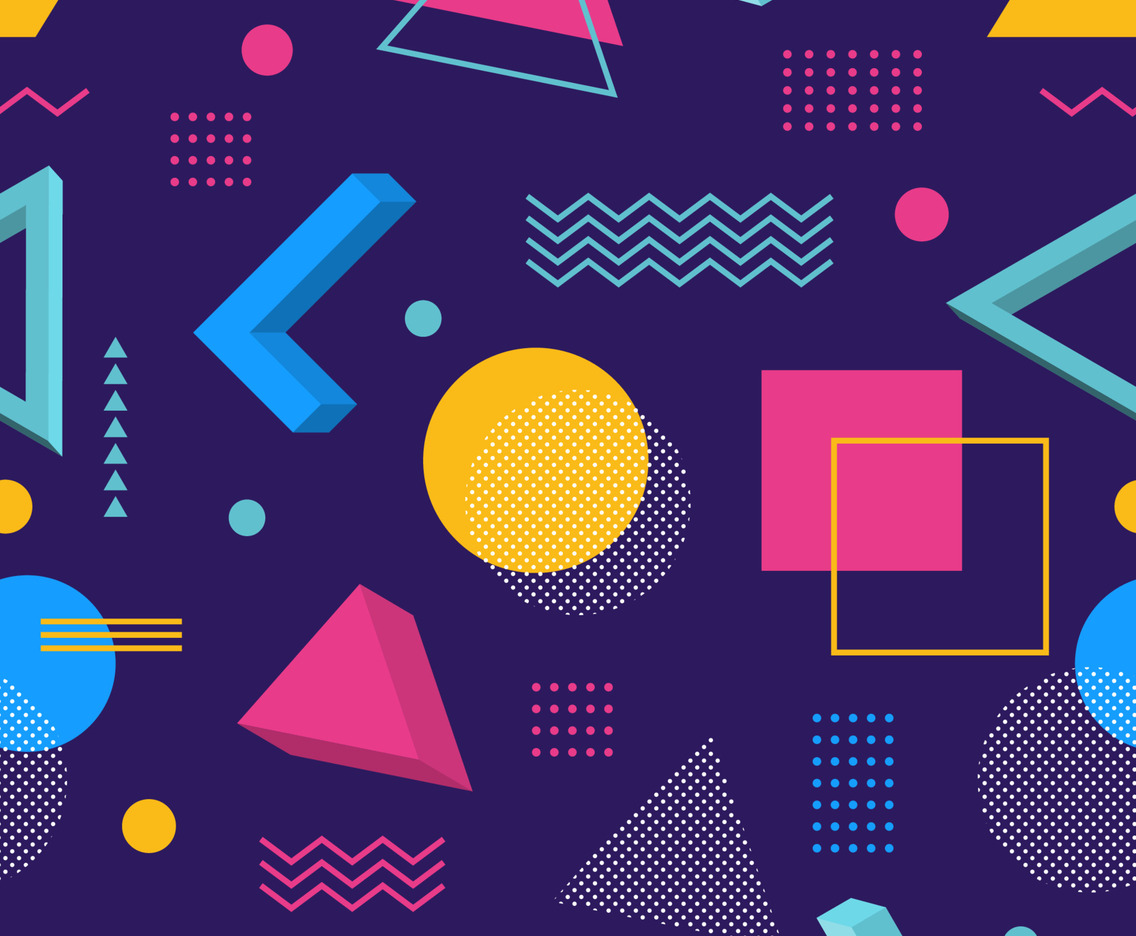 Flat Colorful Geometric Seamless Pattern