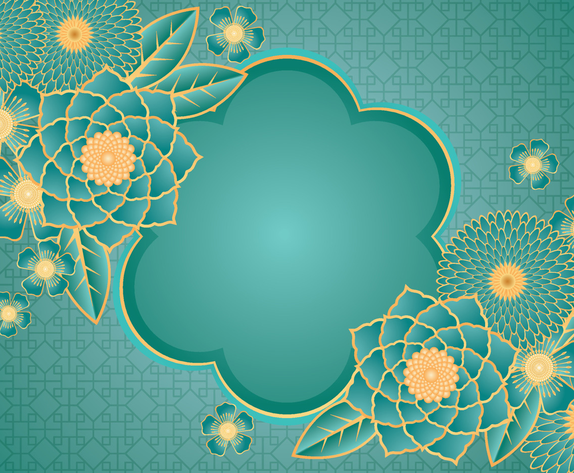 Chinese New Year Turquoise Green Background