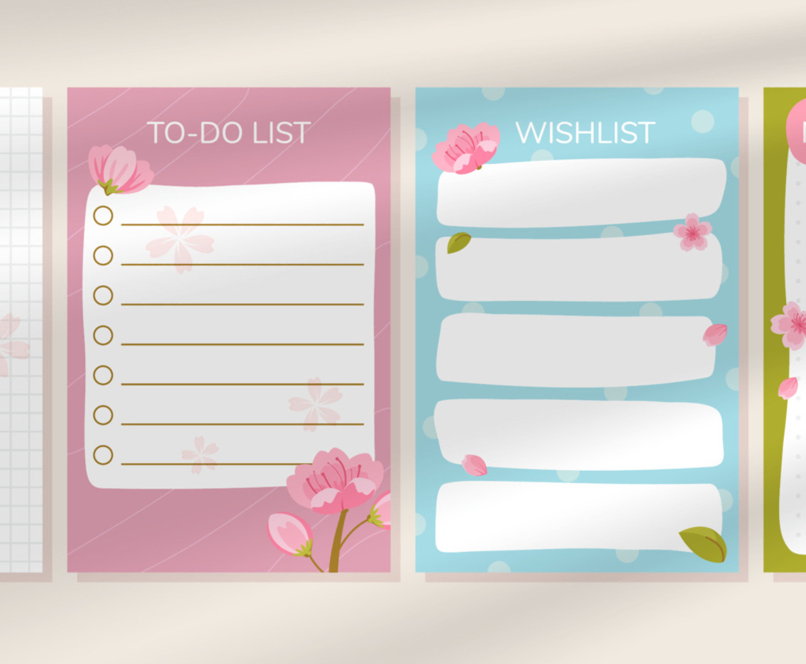 Notes with Peach Blossom Theme