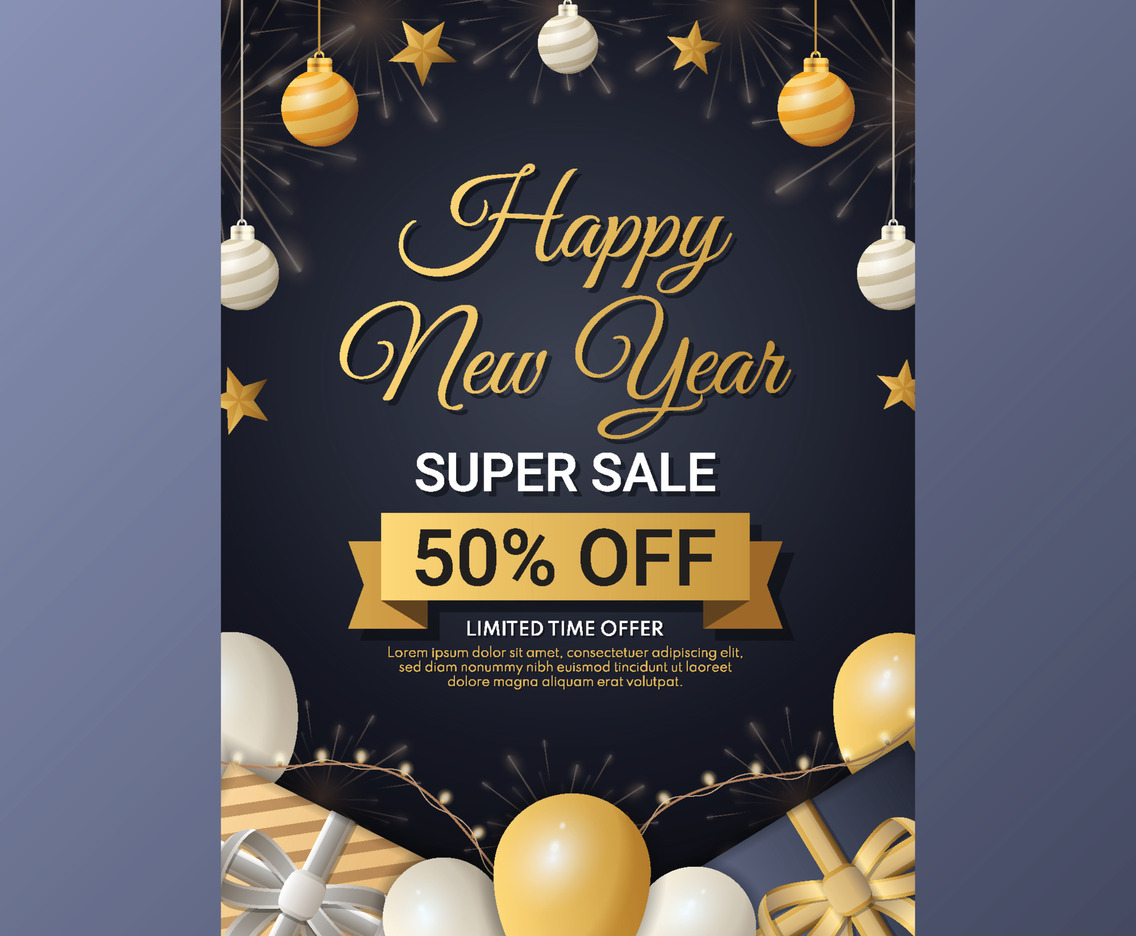 New Year Sale Poster Template