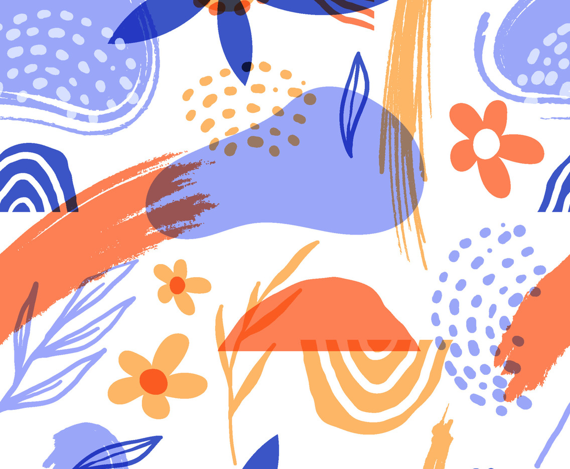 Handdrawn Brush Strokes Seamless Pattern
