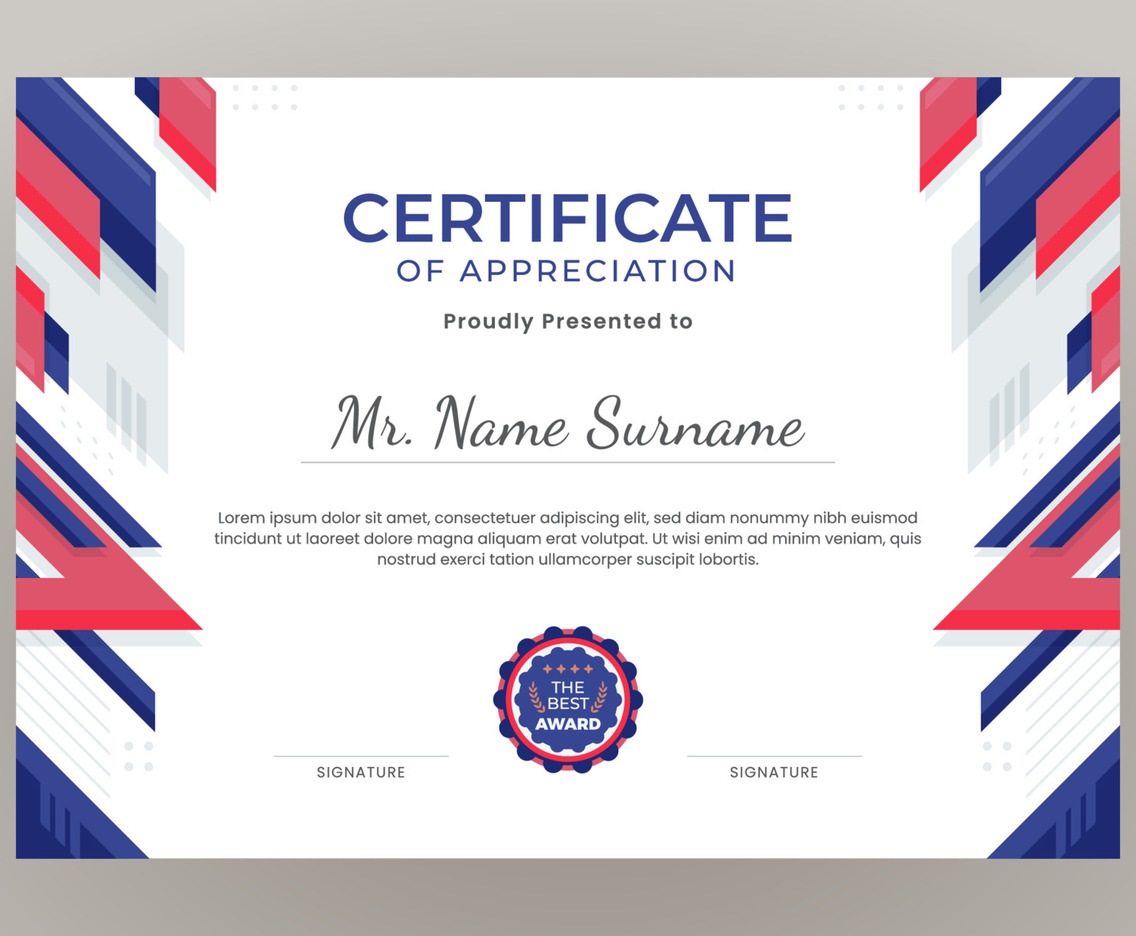 Flat Modern Certificate Concept