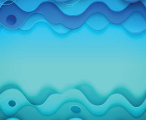 Abstract Blue Green in Papercut Style