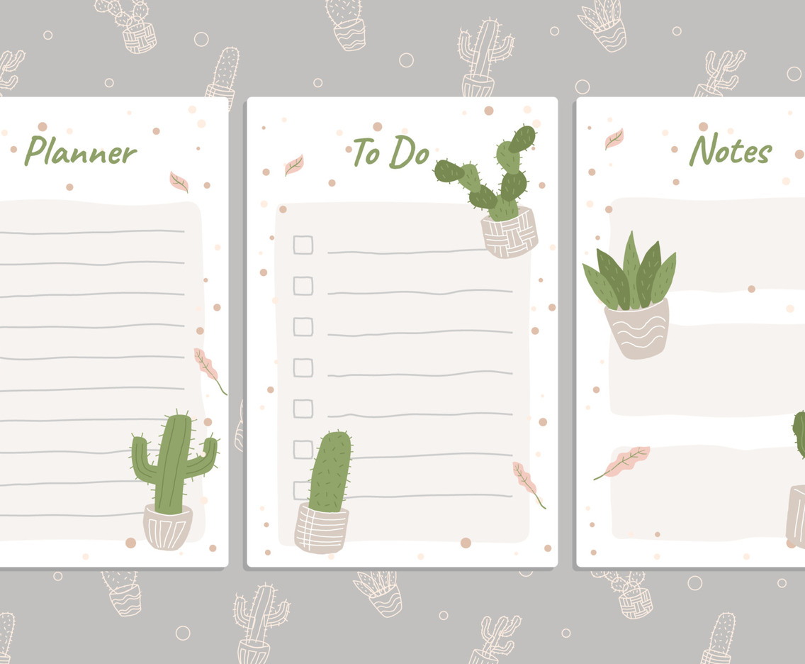 Stylish Cute Cactus Succulents Journal Template