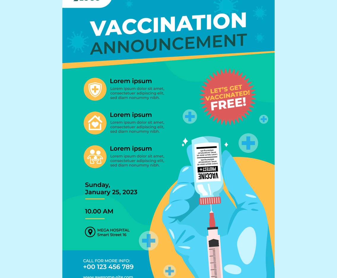 Vaccine Announcement with Flat Style