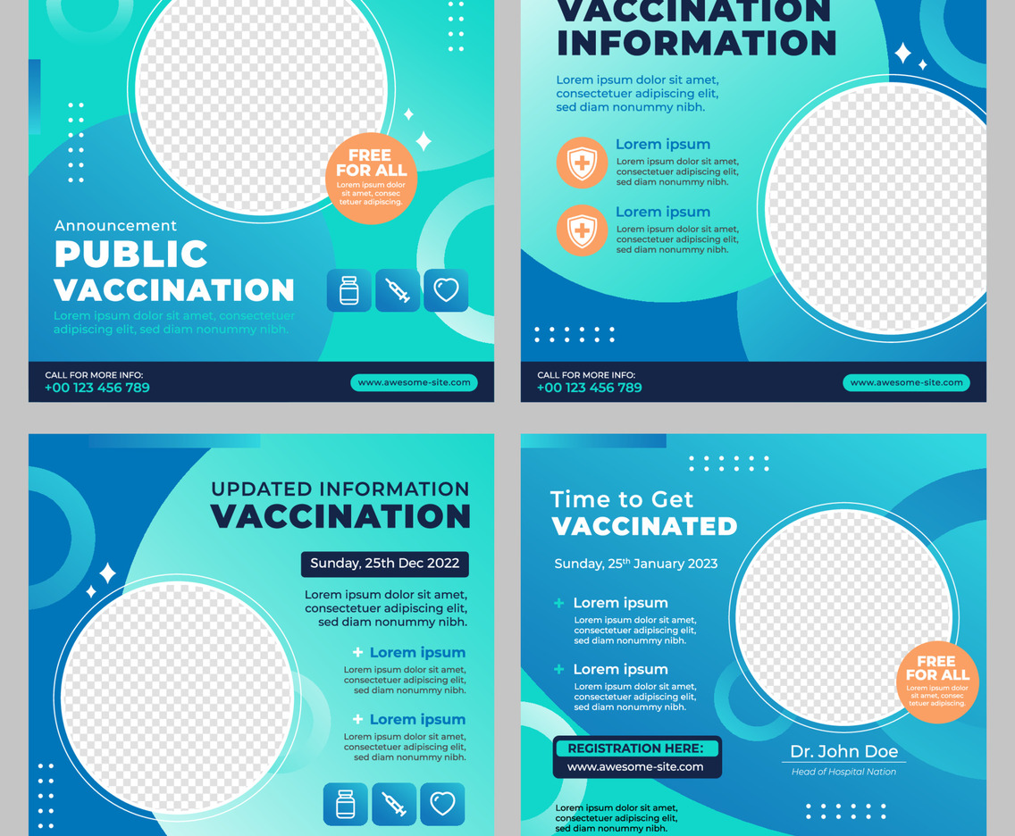 Set of Vaccine Social Media Post