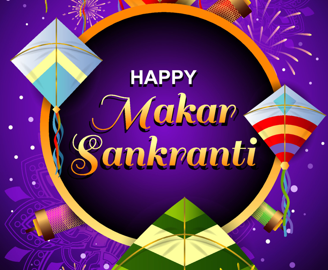 Happy Makar Sankranti Concept with Gradient Color