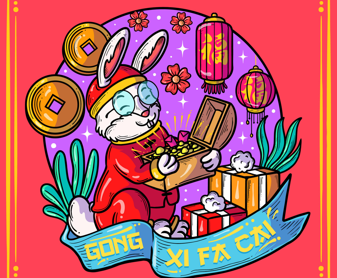 Rabbit Celebrating Chinese New Year