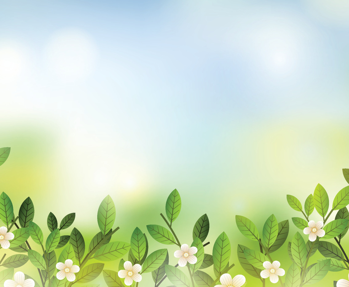 Spring Floral Background with Sky