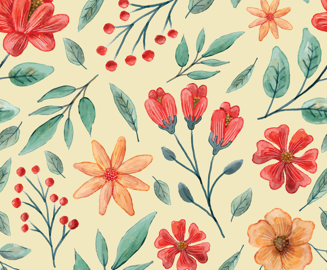 Watercolor Floral Seamless Pattern