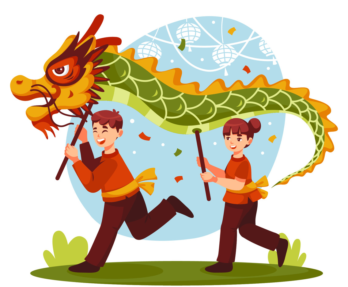 Dragon Dance At Chinese Festival Concept