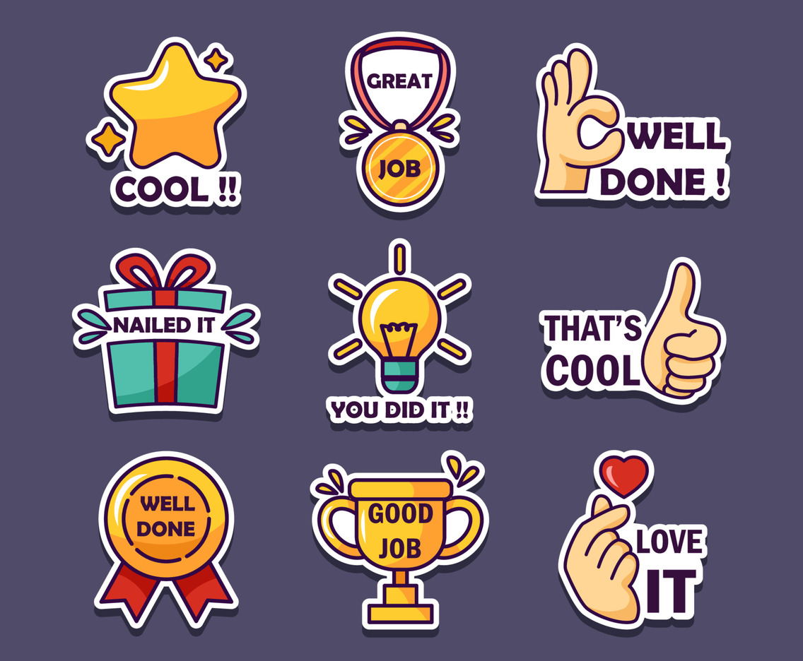 Cute Chat Greeting Sticker Set