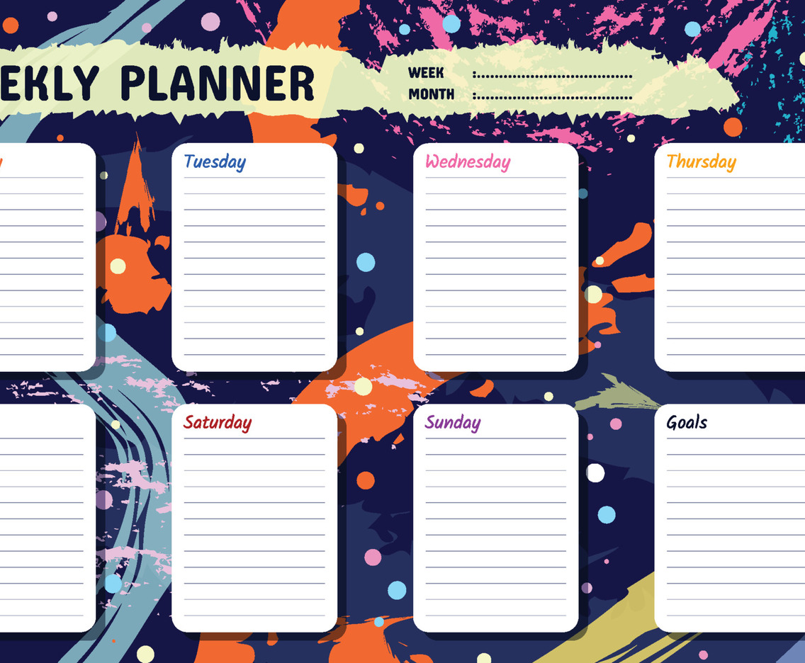 Brush Strokes Weekly Planner