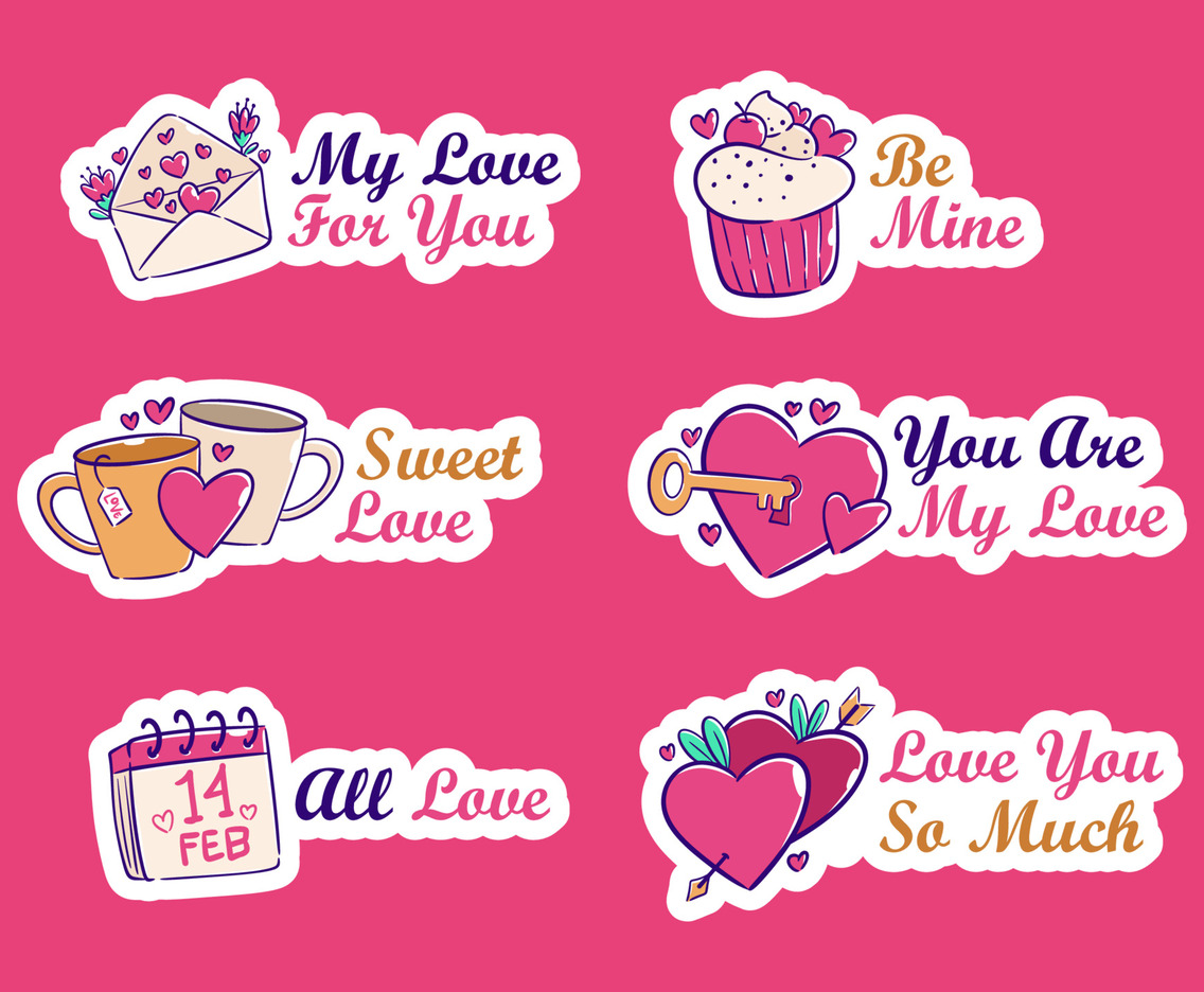 Valentine Festivity Greeting Chat Stickers