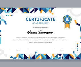 Flat Modern Geometric Certificate Template Vector Art & Graphics ...