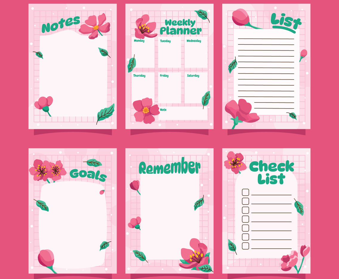 Peach Blossom Journal Template