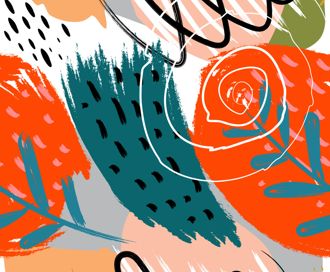 Hand Drawn Brush Stroke Seamless Pattern