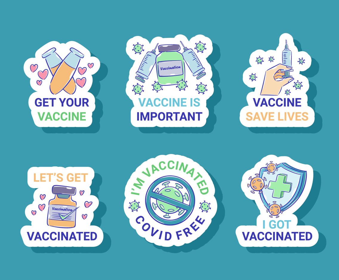 Covid 19 Vaccination Sticker Set