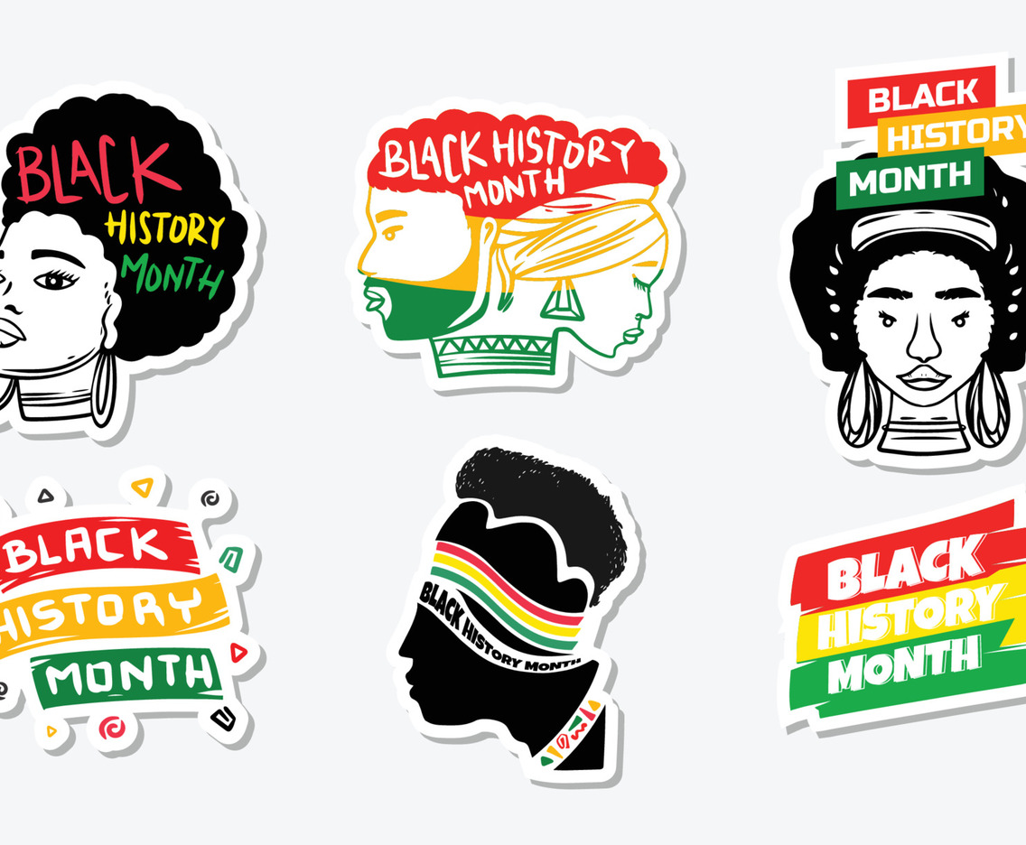 Black History Month Celebration Greeting Stickers Set