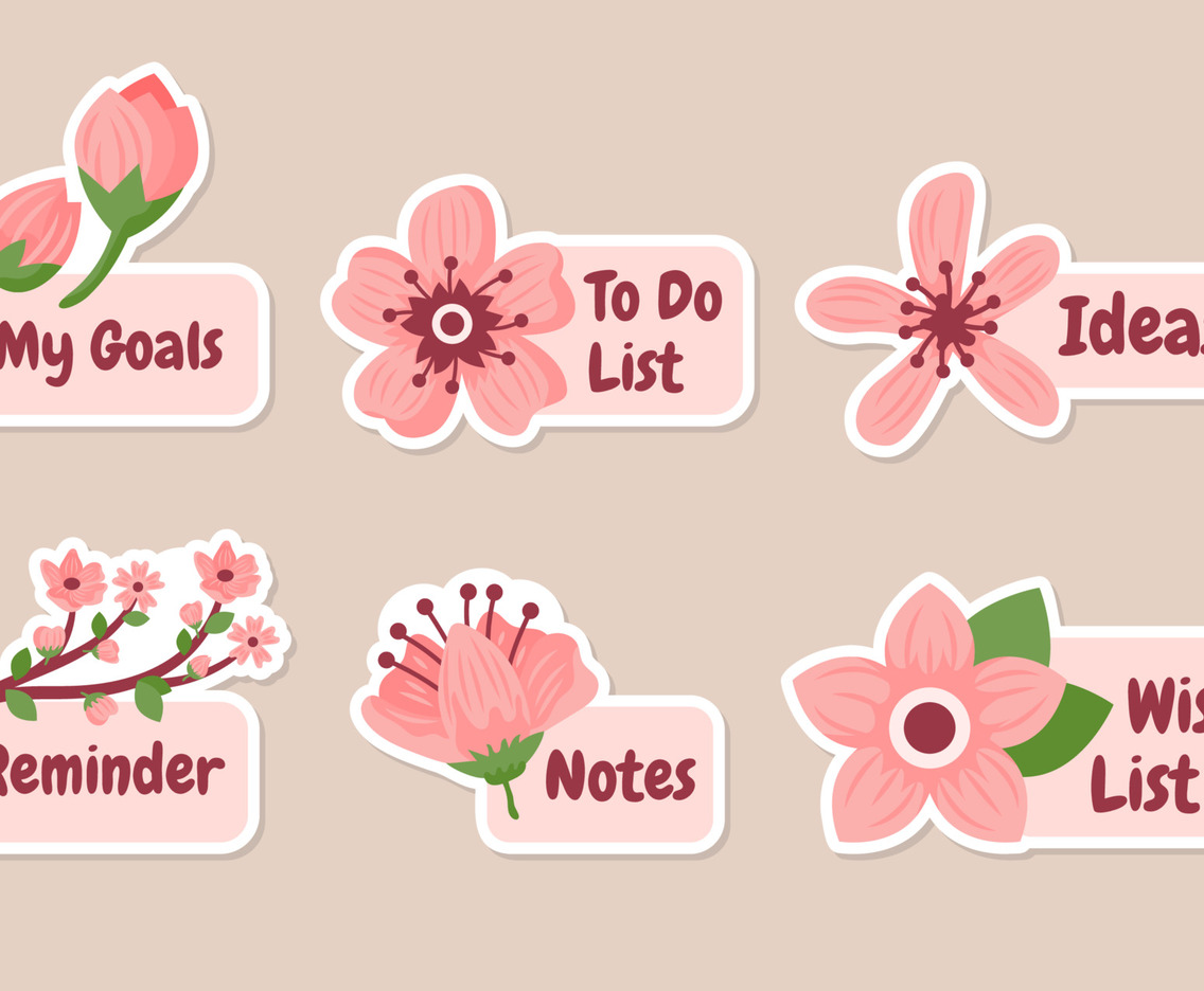 Set of Peach Blossom Sticker