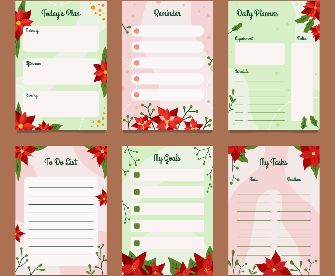 Poinsettias Journal Template