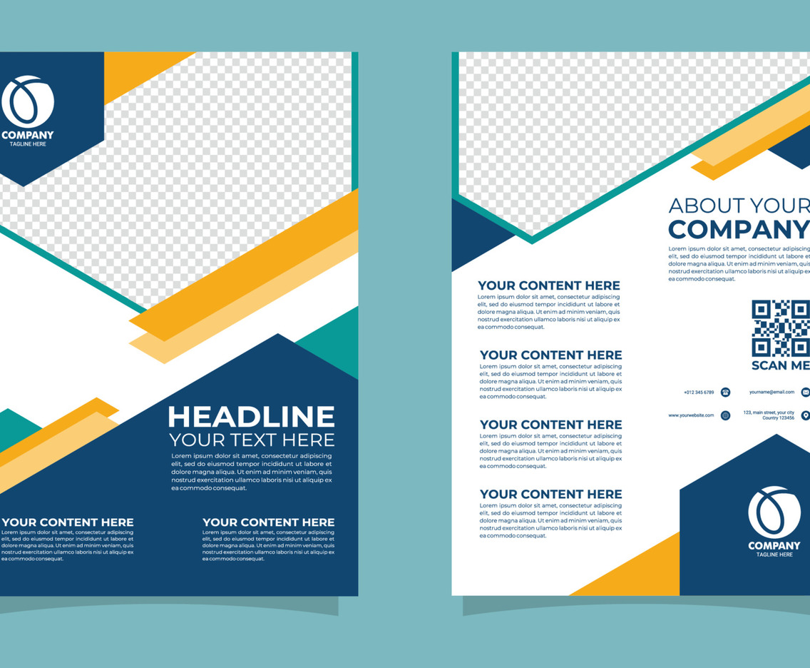 Flat Geometric Business Flyer Business Template Design