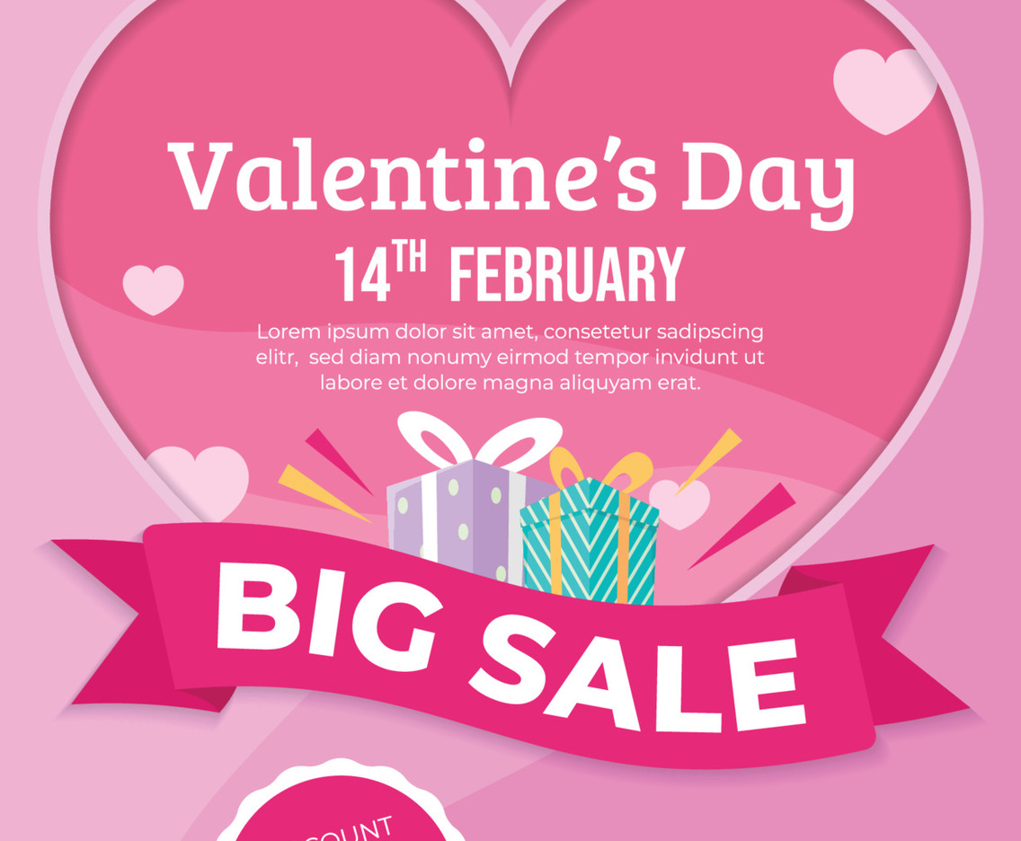 Valentine Day Big Sale Poster