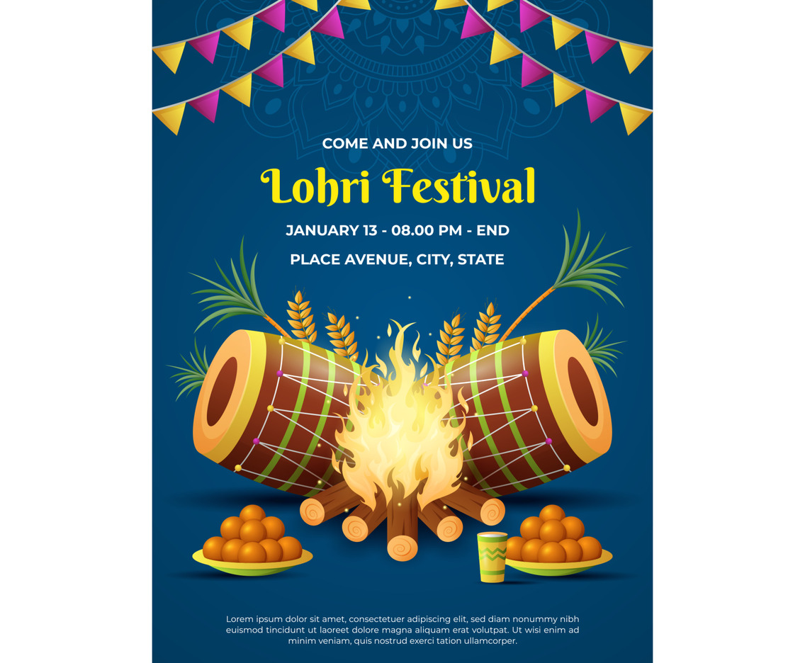 Lohri Festival Poster Template