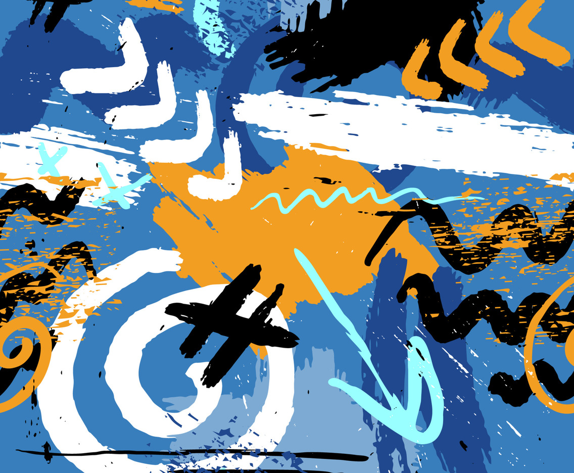 Hand Drawn Brush Strokes Seamless Pattern