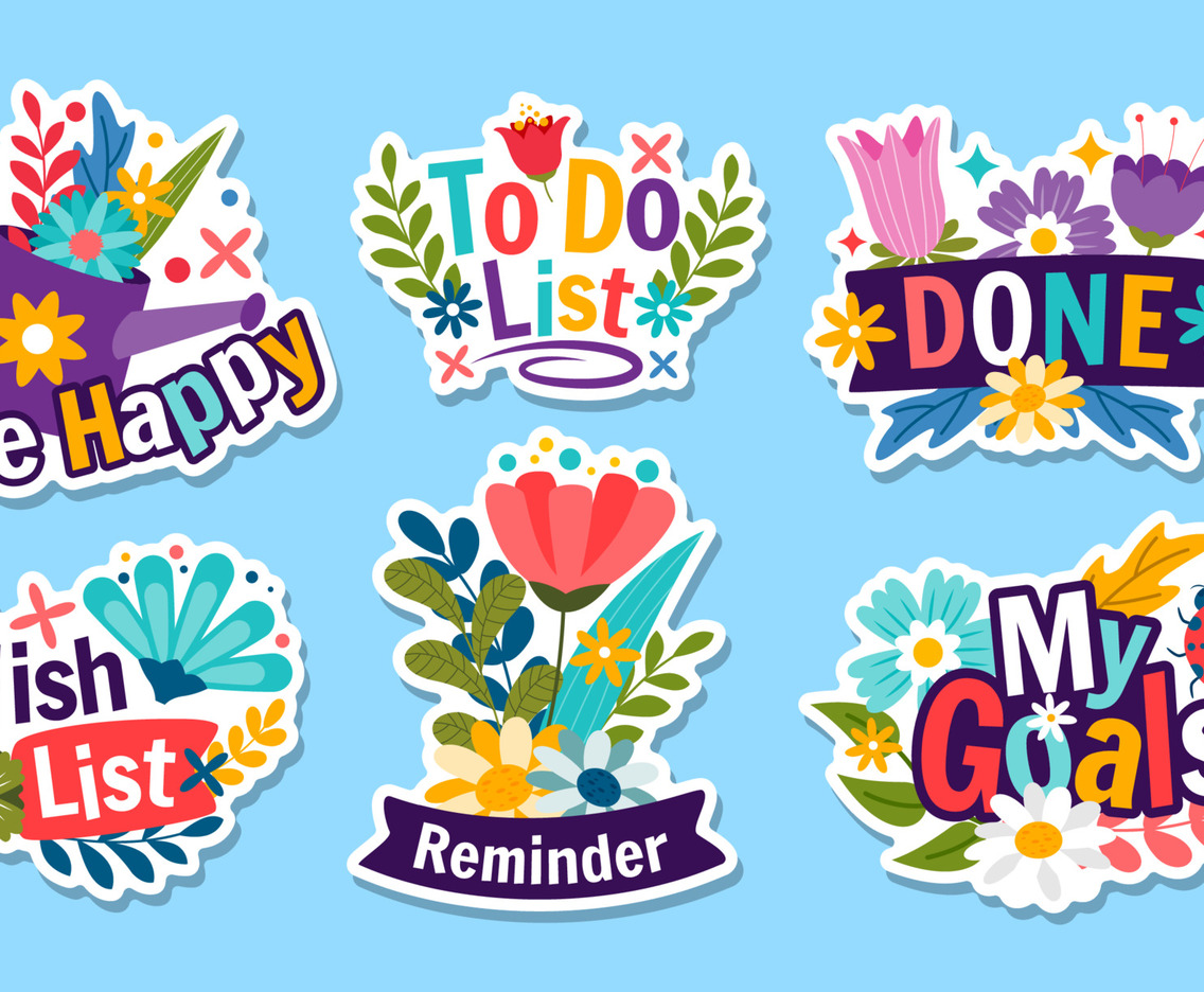 Vibrant Flower Sticker Journal