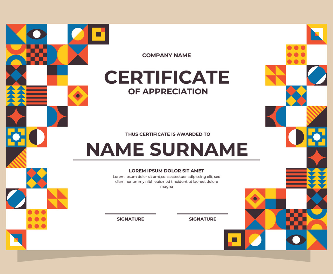 Modern Flat Certificate Template