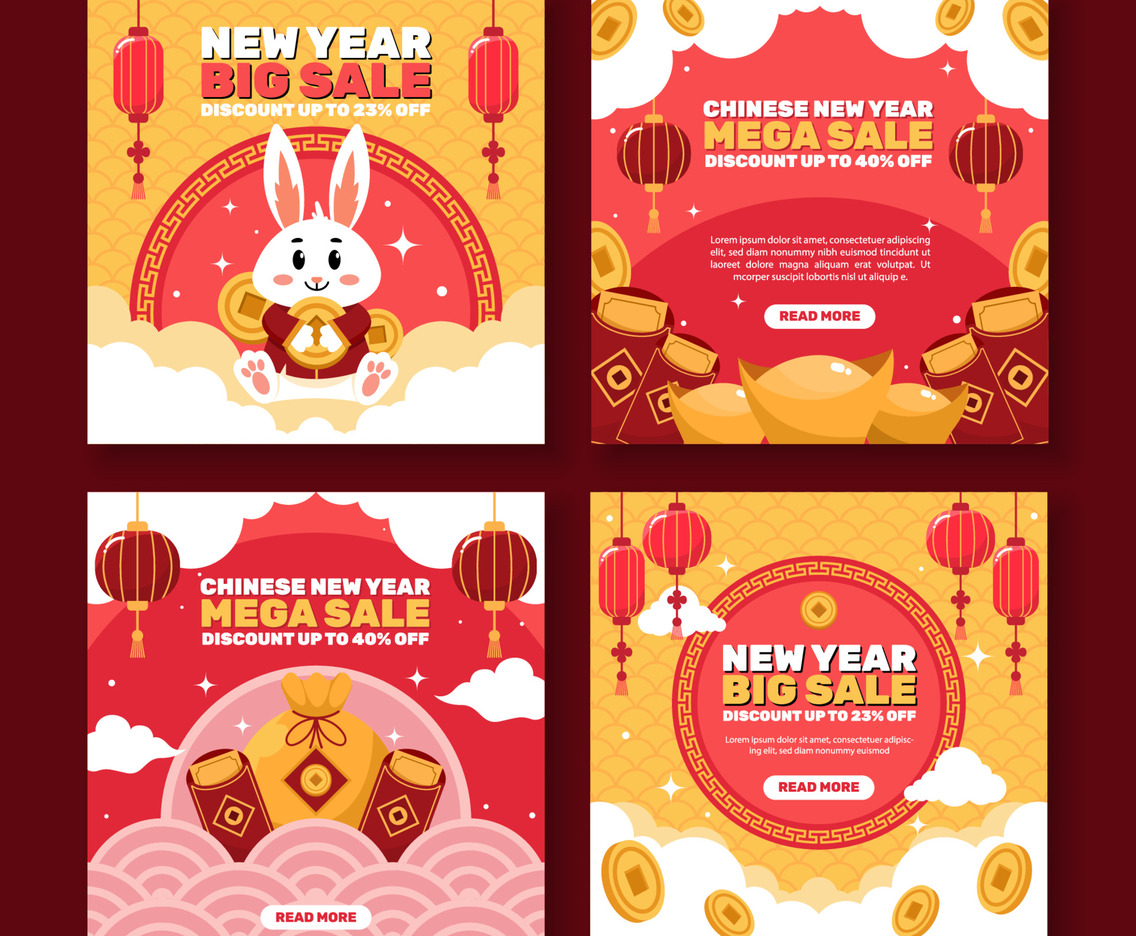 Chinese New Year Sale Social Media Template
