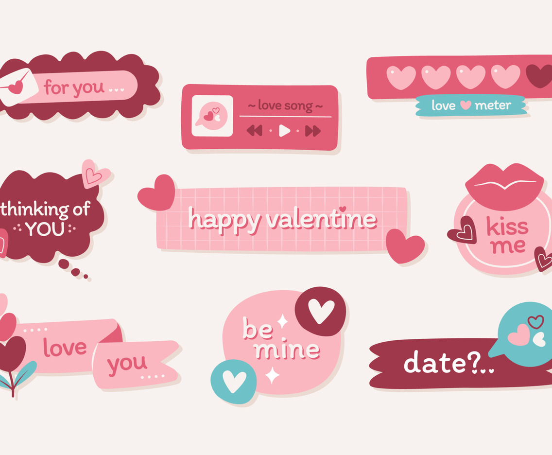 Happy Valentine's Day Kawaii Cute Label Stickers