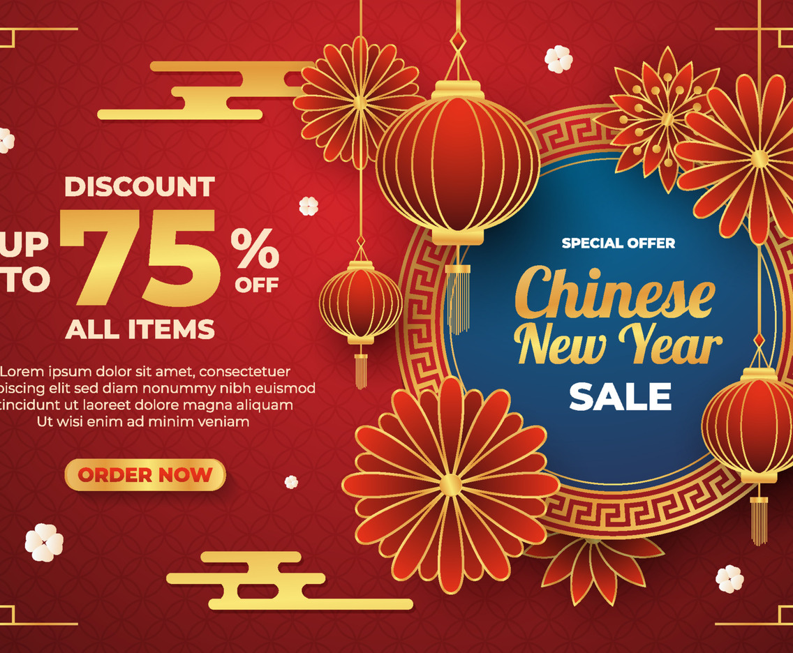 Chinese New Year Sale Poster Template