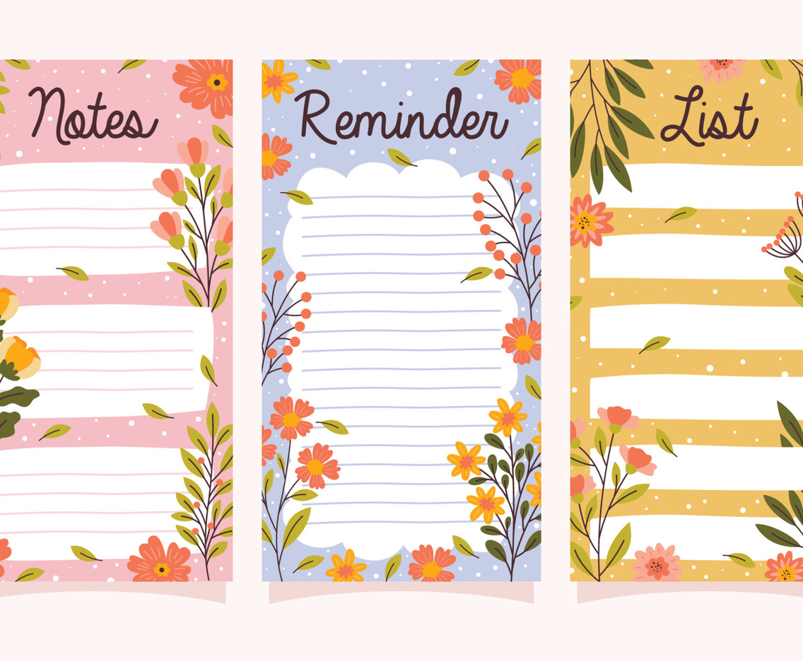 Spring Doodle Flower Journal Pages Template