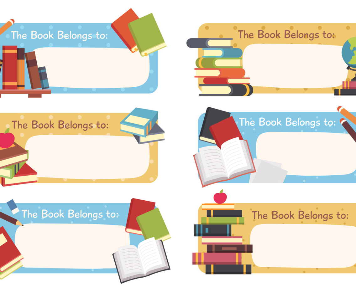Set of The Book Belong to Sticker Template