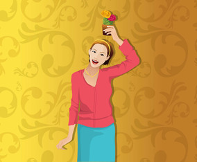 Girl With Flower Pot