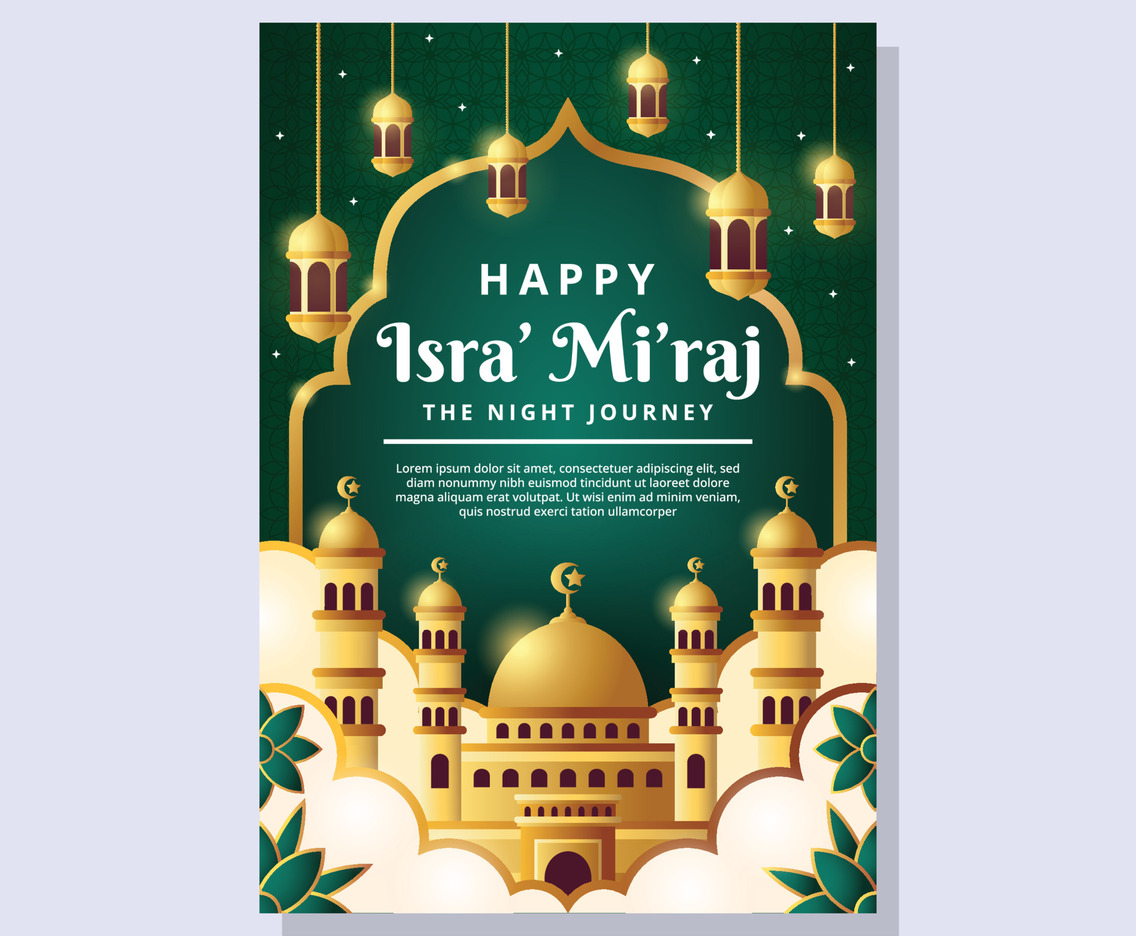 Happy Isra Miraj Poster Template