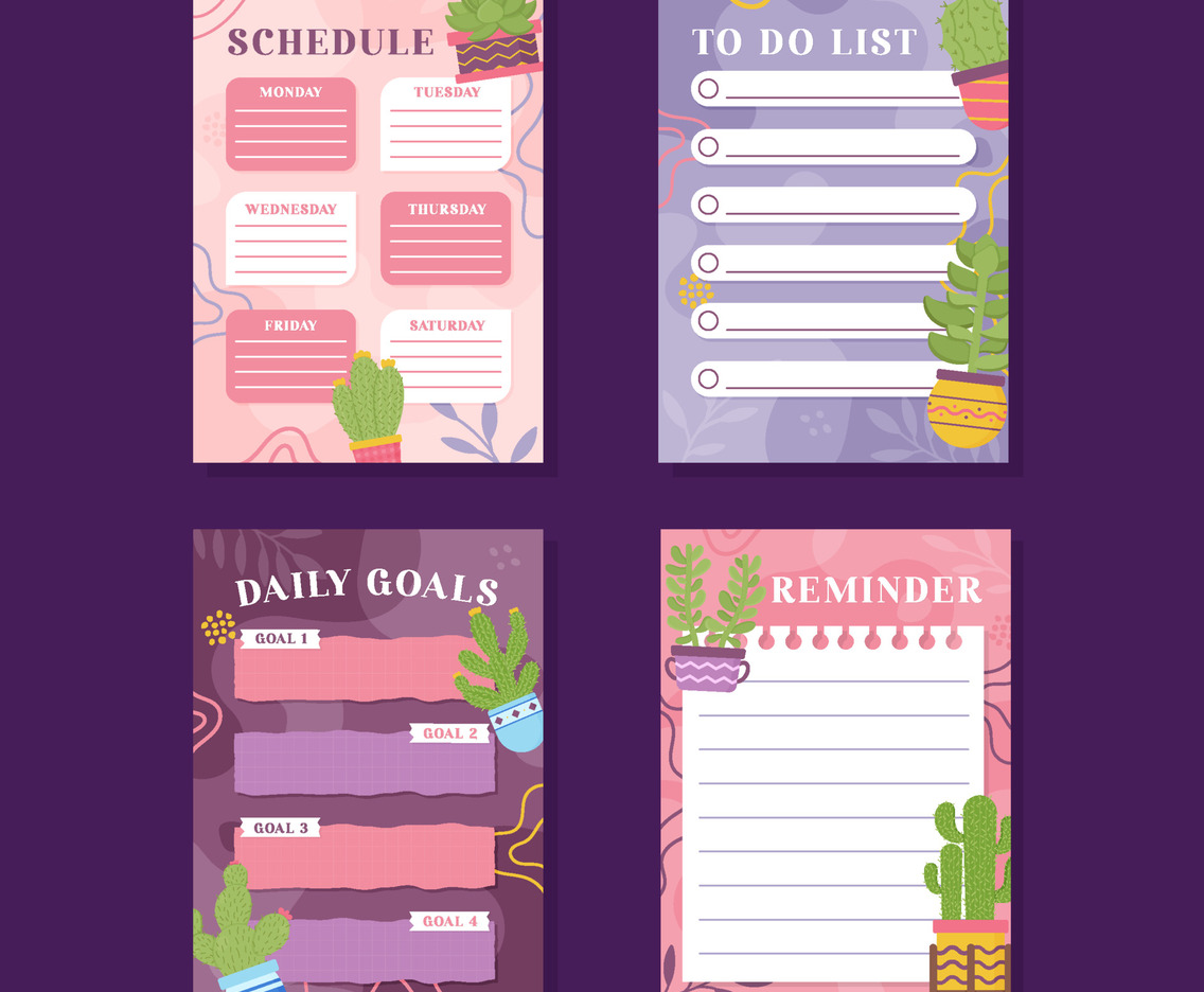 Cactus and Succulents Journal Pages Template