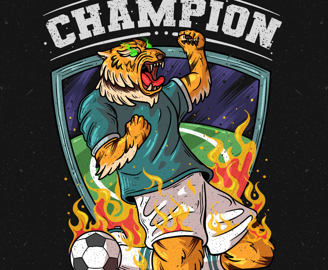 Tiger Soccer Champion Concept